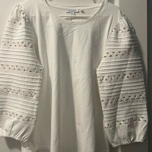 NWT white bubble sleeve shirt!